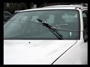 broken windshield wiper
